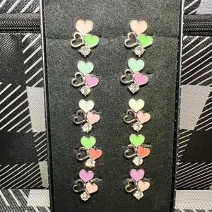 Girls Double Heart rings